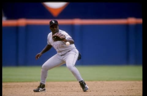 8 Aug 1993: Infielder Charlie Hayes of the Colorado Rockies stands on the field during a game against the San Diego Padres at Jack Murphy Stadium in San Diego, California. Mandatory Credit: Stephen Dunn /Allsport