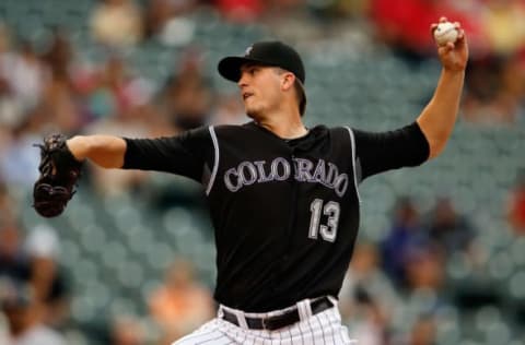 DENVER, CO – AUGUST 01: Starting pitcher Drew Pomeranz #13 of the Colorado Rockies delivers against the St. Louis Cardinals at Coors Field on August 1, 2012, in Denver, Colorado. The Cardinals defeated the Rockies 9-6. (Photo by Doug Pensinger/Getty Images)