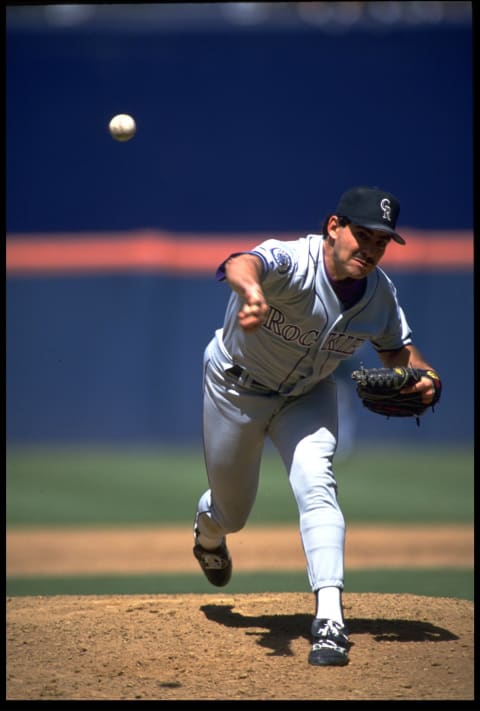 20 MAY 1993: COLORADO ROCKIES PITCHER ARMANDO REYNOSO VERSUS SAN DIEGO PADRES GAME AT JACK MURPHY STADIUM IN SAN DIEGO, CALIFORNIA. (MANDATORY CREDIT: STEPHEN DUNN/ALLSPORT)