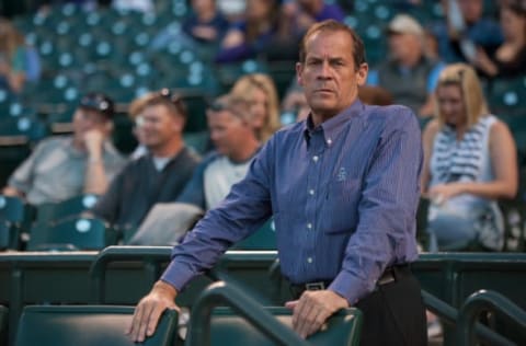 DENVER, CO – SEPTEMBER 15: Rockies owner/chairman and Chief Executive Officer Dick Monfort stands in the stands and looks on before a game between the Colorado Rockies and the Los Angeles Dodgers at Coors Field on September 15, 2014 in Denver, Colorado. (Photo by Dustin Bradford/Getty Images)