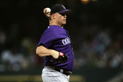 HOUSTON – OCTOBER 1: Starting pitcher Joe Kennedy #37 of the Colorado Rockies pitches against the Houston Astros during the game on October 1, 2004 at Minute Maid Park in Houston, Texas. The Rockies won 4-2. (Photo by Ronald Martinez/Getty Images)