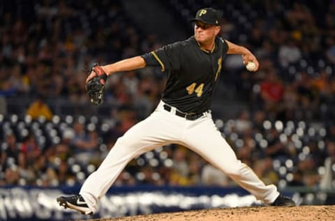 PITTSBURGH, PA – JUNE 09: Tony Watson #44 of the Pittsburgh Pirates delivers a pitch in the ninth inning during the game against the Miami Marlins at PNC Park on June 9, 2017 in Pittsburgh, Pennsylvania. (Photo by Justin Berl/Getty Images)