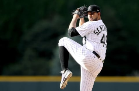 DENVER, CO – JUNE 16: Starting pitcher Antonio Senzatela #49 of the Colorado Rockies throws in the first inning against the San Francisco Giants at Coors Field on June 16, 2017 in Denver, Colorado. (Photo by Matthew Stockman/Getty Images)