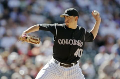 DENVER – MAY 21: Closing pitcher Brian Fuentes #40 of the Colorado Rockies throws against the Toronto Blue Jays in the ninth inning on May 21, 2006 at Coors Field in Denver, Colorado. The Rockies won 5-3. (Photo by Brian Bahr/Getty Images)