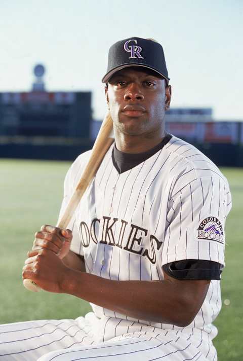 25 Feb 2000: Choo Freeman #82 of the Colorado Rockies poses for a portrait during Spring Training Photo Day in Tucson, Arizona.