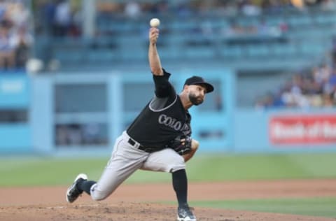 LOS ANGELES, CA – JUNE 24: Tyler Chatwood of the Colorado Rockies throws a pitch in the first inning against the Los Angeles Dodgers at Dodger Stadium on June 24, 2017 in Los Angeles, California. (Photo by Stephen Dunn/Getty Images)