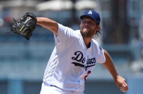 LOS ANGELES, CA – JULY 23: Clayton Kershaw #22 of the Los Angeles Dodgers pitches in the second inning against the Atlanta Braves at Dodger Stadium on July 23, 2017 in Los Angeles, California. (Photo by Lisa Blumenfeld/Getty Images)