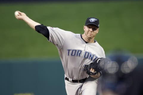 ST. LOUIS, MO – JULY 14: American League All-Star Roy Halladay of the Toronto Blue Jays pitches during the 2009 MLB All-Star Game at Busch Stadium on July 14, 2009 in St Louis, Missouri. (Photo by Pool/Getty Images)