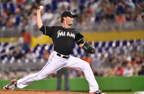 MIAMI, FL – MAY 12: Drew Steckenrider #71 of the Miami Marlins pitches in the eighth inning against the Atlanta Braves at Marlins Park on May 12, 2018 in Miami, Florida. (Photo by Mark Brown/Getty Images)