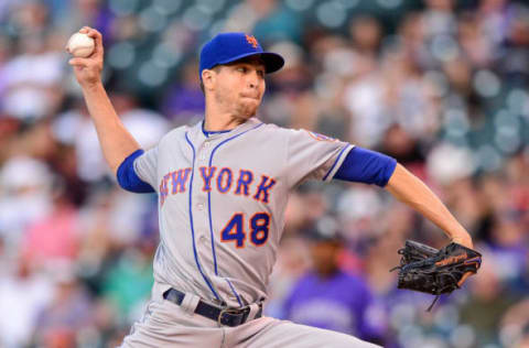 DENVER, CO – JUNE 18: Jacob deGrom #48 of the New York Mets pitches against the Colorado Rockies at Coors Field on June 18, 2018 in Denver, Colorado. (Photo by Dustin Bradford/Getty Images)