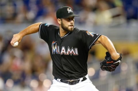 MIAMI, FL – JUNE 30: Kyle Barraclough #46 of the Miami Marlins delivers a pitch in the ninth inning against the New York Mets at Marlins Park on June 30, 2018 in Miami, Florida. (Photo by Michael Reaves/Getty Images)