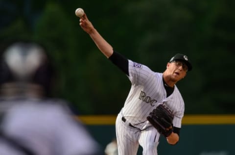 DENVER, CO – JULY 13: Jeff Hoffman #34 of the Colorado Rockies pitches against the Seattle Mariners in the first inning of a game at Coors Field on July 13, 2018 in Denver, Colorado. (Photo by Dustin Bradford/Getty Images)