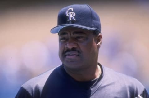 13 Jun 1998: Manager Don Baylor of the Colorado Rockies looks on during a game against the Los Angeles Dodgers at the Dodger Stadium in Los Angeles, California. The Rockies defeated the Dodgers 4-2. Mandatory Credit: Vincent Laforet/Allsport. Getty Images.