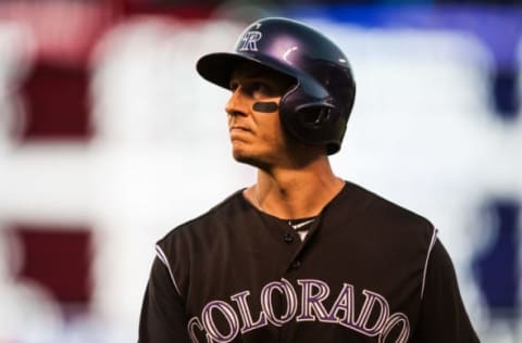 DENVER, CO – JULY 25: Troy Tulowitzki #2 of the Colorado Rockies reacts after flying out in the seventh inning of a game against the Cincinnati Reds at Coors Field on July 25, 2015 in Denver, Colorado. (Photo by Dustin Bradford/Getty Images)