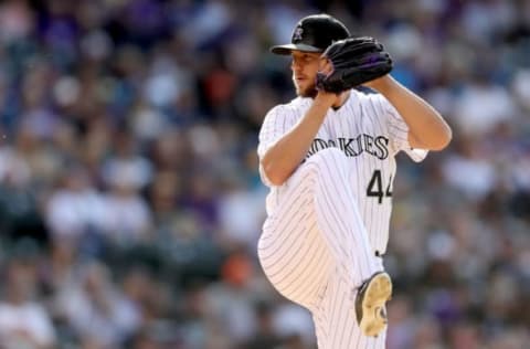 DENVER, CO – MAY 30: Starting pitcher Tyler Anderson #44 of the Colorado Rockies throws in the third inning against the Seattle Mariners at Coors Field on May 30, 2017 in Denver, Colorado. (Photo by Matthew Stockman/Getty Images)