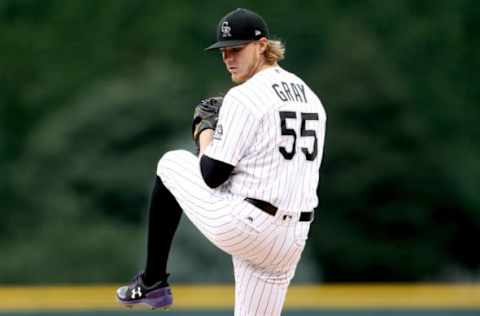 DENVER, CO – AUGUST 05: Starting pitcher Jon Gray #35 of the Colorado Rockies throws in the first inning against the Philadelphia Phillies at Coors Field on August 5, 2017 in Denver, Colorado. (Photo by Matthew Stockman/Getty Images)