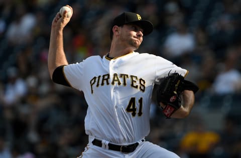 PITTSBURGH, PA – JUNE 10: Daniel Hudson #41 of the Pittsburgh Pirates delivers a pitch in the seventh inning during the game against the Miami Marlins at PNC Park on June 10, 2017 in Pittsburgh, Pennsylvania. (Photo by Justin Berl/Getty Images)