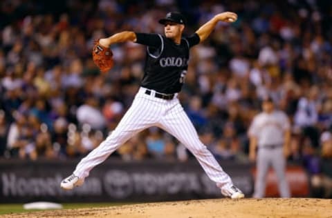 DENVER, CO – SEPTEMBER 5: Relief pitcher Chris Rusin #52 of the Colorado Rockies delivers to home plate during the fourth inning against the San Francisco Giants at Coors Field on September 5, 2017 in Denver, Colorado. (Photo by Justin Edmonds/Getty Images)