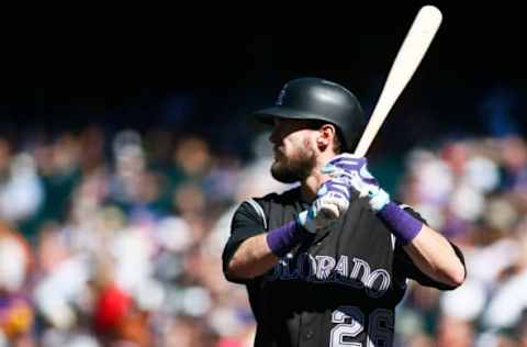 DENVER, CO – SEPTEMBER 18: David Dahl #26 of the Colorado Rockies stands in the on-deck circle during a regular season MLB game between the Colorado Rockies and the visiting San Diego Padres at Coors Field on September 18, 2016 in Denver, Colorado. (Photo by Russell Lansford/Getty Images)