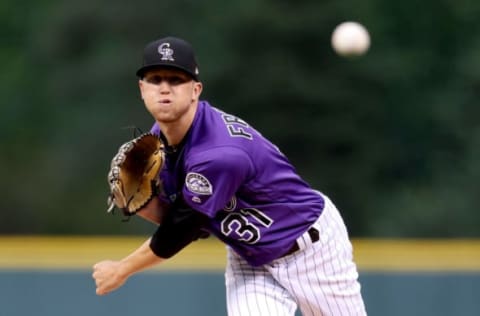 DENVER, CO – AUGUST 04: Starting pitcher Kyle Freeland #31 of the Colorado Rockies throws in the first inning against the Philadelphia Phillies at Coors Field on August 4, 2017 in Denver, Colorado. Freeland left the game in the first inning with an injury. (Photo by Matthew Stockman/Getty Images)