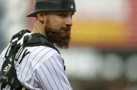 DENVER, CO – OCTOBER 01: Jonathan Lucroy #21 of the Colorado Rockies during a regular season MLB game between the Colorado Rockies and the visiting Los Angeles Dodgers at Coors Field on October 1, 2017 in Denver, Colorado. (Photo by Russell Lansford/Getty Images)