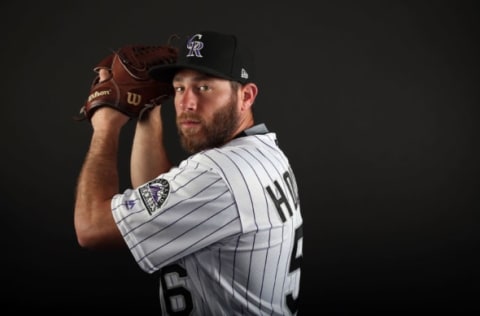 SCOTTSDALE, AZ – FEBRUARY 23: Greg Holland #56 of the Colorado Rockies poses for a portrait during photo day at Salt River Fields at Talking Stick on February 23, 2017 in Scottsdale, Arizona. (Photo by Chris Coduto/Getty Images)