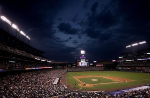 DENVER, CO – AUGUST 04: The Philadelphia Phillies play the Colorado Rockies at Coors Field on August 4, 2017 in Denver, Colorado. (Photo by Matthew Stockman/Getty Images)