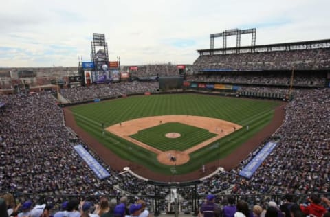 DENVER, CO – APRIL 05: A general view of the stadium as the San Diego Padres face the Colorado Rockies during Opening Day at Coors Field on April 5, 2013 in Denver, Colorado. The Rockies defeated the Padres 5-2. (Photo by Doug Pensinger/Getty Images)