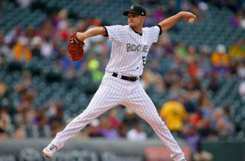 DENVER, CO – SEPTEMBER 17: Chris Rusin #52 of the Colorado Rockies pitches during a regular season MLB game between the Colorado Rockies and the visiting San Diego Padres at Coors Field on September 17, 2017 in Denver, Colorado. (Photo by Russell Lansford/Getty Images)