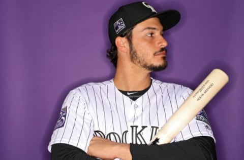 SCOTTSDALE, AZ – FEBRUARY 22: Nolan Arenado #28 of the Colorado Rockies poses on photo day during MLB Spring Training at Salt River Fields at Talking Stick on February 22, 2018 in Scottsdale, Arizona. (Photo by Patrick Smith/Getty Images)