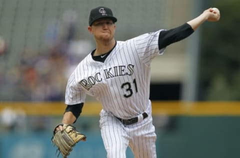 DENVER, CO – OCTOBER 01: Kyle Freeland #31 of the Colorado Rockies pitches during the first inning of a regular season MLB game against the Los Angeles Dodgers at Coors Field on October 1, 2017 in Denver, Colorado. (Photo by Russell Lansford/Getty Images)