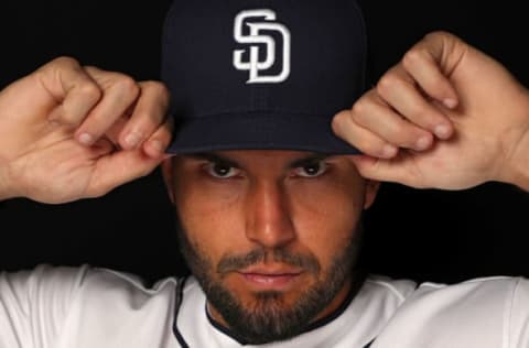 PEORIA, AZ – FEBRUARY 21: Eric Hosmer #30 of the San Diego Padres poses on photo day during MLB Spring Training at Peoria Sports Complex on February 21, 2018 in Peoria, Arizona. (Photo by Patrick Smith/Getty Images)