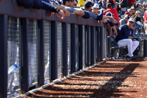 PEORIA, AZ – FEBRUARY 26: Padres pitching coach Darren Balsley. Getty Images.