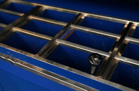 MIAMI, FL – MARCH 31: A view of the bat rack in the dugout during Opening Day between the Miami Marlins and the Colorado Rockies at Marlins Park between the Miami Marlins and the Colorado Rockies on March 31, 2014 in Miami, Florida. (Photo by Mike Ehrmann/Getty Images)