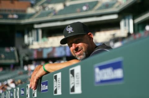 DENVER, CO – JULY 9: Manager Walt Weiss of the Colorado Rockies sits in the dugout before a game against the Philadelphia Phillies at Coors Field on July 9, 2016 in Denver, Colorado. (Photo by Justin Edmonds/Getty Images)