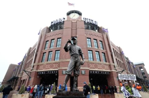 DENVER, CO – APRIL 06: Fans enter the stadium before the Colorado Rockies home opener against the Atlanta Braves at Coors Field on April 6, 2018 in Denver, Colorado. (Photo by Matthew Stockman/Getty Images)