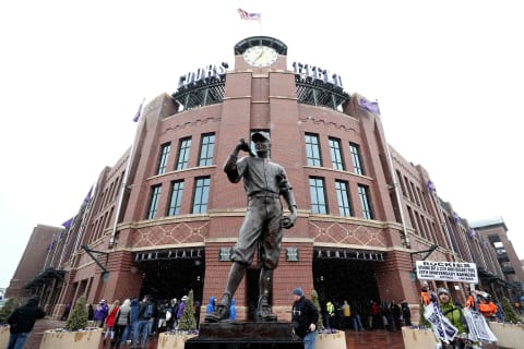 DENVER, CO – APRIL 06: Fans enter the stadium before the Colorado Rockies home opener against the Atlanta Braves at Coors Field on April 6, 2018 in Denver, Colorado. (Photo by Matthew Stockman/Getty Images)