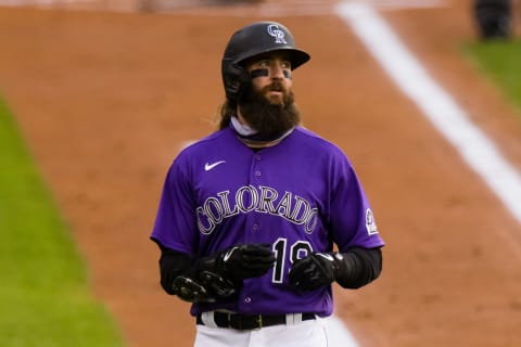 DENVER, CO – AUGUST 19: Charlie Blackmon #19 of the Colorado Rockies looks on while walking off the field during the first inning against the Houston Astros at Coors Field on August 19, 2020 in Denver, Colorado. (Photo by Justin Edmonds/Getty Images)