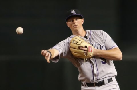 PHOENIX, AZ – MARCH 29: Infielder DJ LeMahieu #9 of the Colorado Rockies in action during the opening day MLB game against the Arizona Diamondbacks at Chase Field on March 29, 2018 in Phoenix, Arizona. (Photo by Christian Petersen/Getty Images)