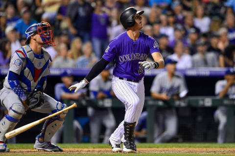 DENVER, CO – AUGUST 10: Ryan McMahon #24 of the Colorado Rockies at Coors Field on August 10, 2018 in Denver, Colorado. (Photo by Dustin Bradford/Getty Images)