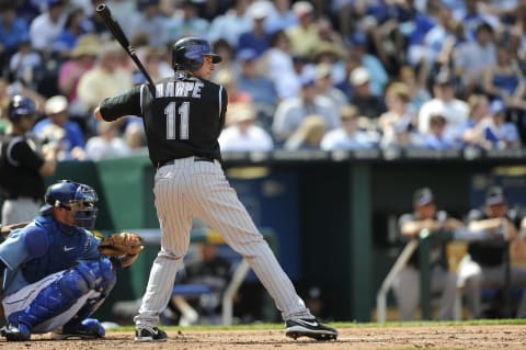 KANSAS CITY, MO – MAY 22: Brad Hawpe #11 of the Colorado Rockies against the Kansas City Royals at Kauffman Stadium in Kansas City, Missouri on Saturday, May 22, 2010. (Photo by John Williamson/MLB Photos via Getty Images)