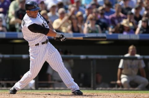 DENVER – SEPTEMBER 15: Jay Payton #16 of the Colorado Rockies against the San Diego Padres at Coors Field on September 15, 2010 in Denver, Colorado. (Photo by Doug Pensinger/Getty Images)