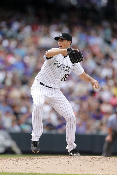 DENVER, CO – SEPTEMBER 22: Jeff Francis #26 of the Colorado Rockies against the Arizona Diamondbacks at Coors Field on September 22, 2013 in Denver, Colorado. (Photo by Rob Leiter/Getty Images)