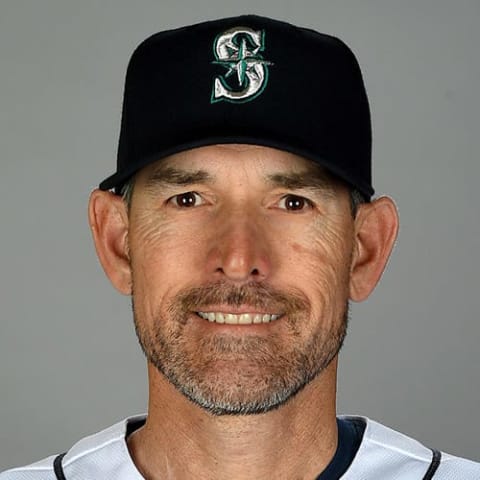 Feb 18, 2019; Peoria, AZ, USA; Seattle Mariners hitting coach Tim Laker (21) is photographed during media day at the Peoria Sports Comples. Mandatory Credit: Jayne Kamin-Oncea-USA TODAY Sports