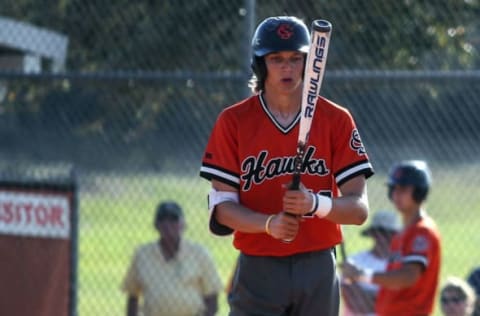 March 15, 2019; Port Orange, FL, USA; Spruce Creek High School player Zac Veen. Mandatory Credit: Lola Gomez/Daytona Beach News-Journal via USA TODAY NETWORK