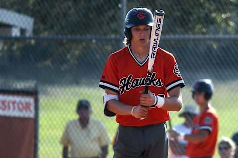 March 15, 2019; Port Orange, FL, USA; Spruce Creek High School player and Colorado Rockies top prospect Zac Veen. Mandatory Credit: Lola Gomez/Daytona Beach News-Journal via USA TODAY NETWORK