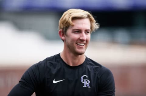 Jul 5, 2020; Denver, Colorado, United States; Colorado Rockies second baseman Ryan McMahon (24) during workouts at Coors Field. Credit: Isaiah J. Downing-USA TODAY Sports