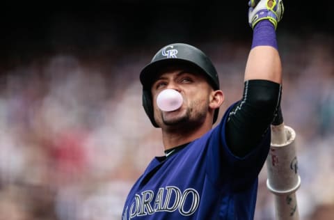 Sep 4, 2016; Denver, CO, USA; Colorado Rockies first baseman 