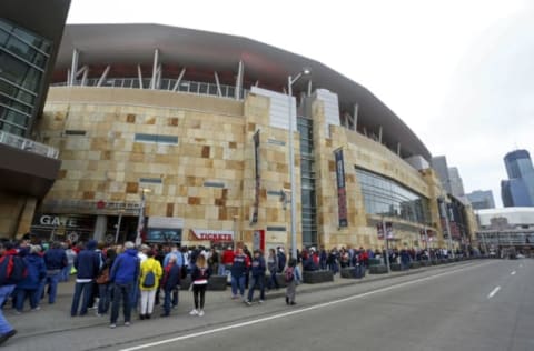 Apr 3, 2017; Minneapolis, MN, USA; Fans surround Target Field as they await the gates to open for the game with the Kansas City Royals and Minnesota Twins. Mandatory Credit: Bruce Kluckhohn-USA TODAY Sports