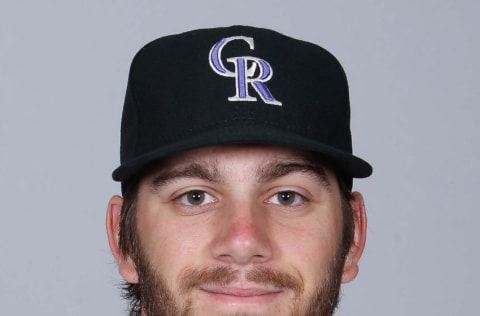 Feb 29, 2016; Scottsdale, AZ, USA; Colorado Rockies relief pitcher 